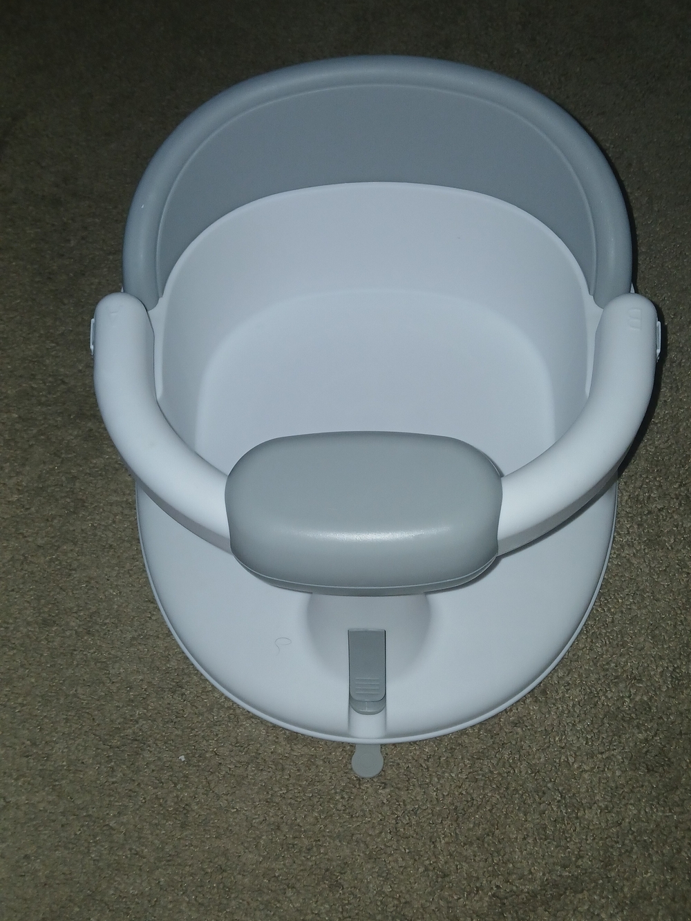 White and Light Gray Infant Bath Seat - Brand Unspecified